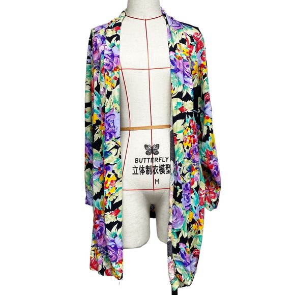 Vintage Adrian Jordan Womens Size 22/24 Floral Open Cardigan - Picture 1 of 7